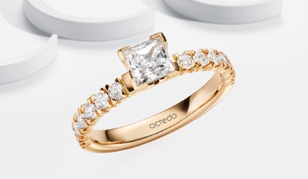 Princess cut verlovingsringen | acredo