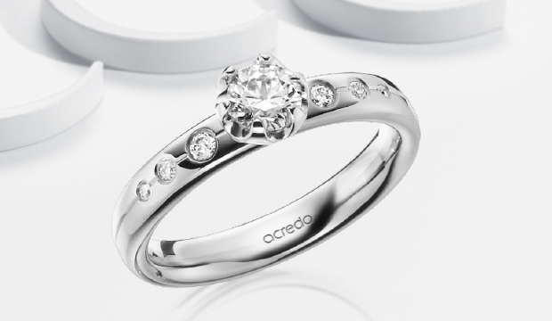 Verlovingsringen witgoud met diamant | acredo